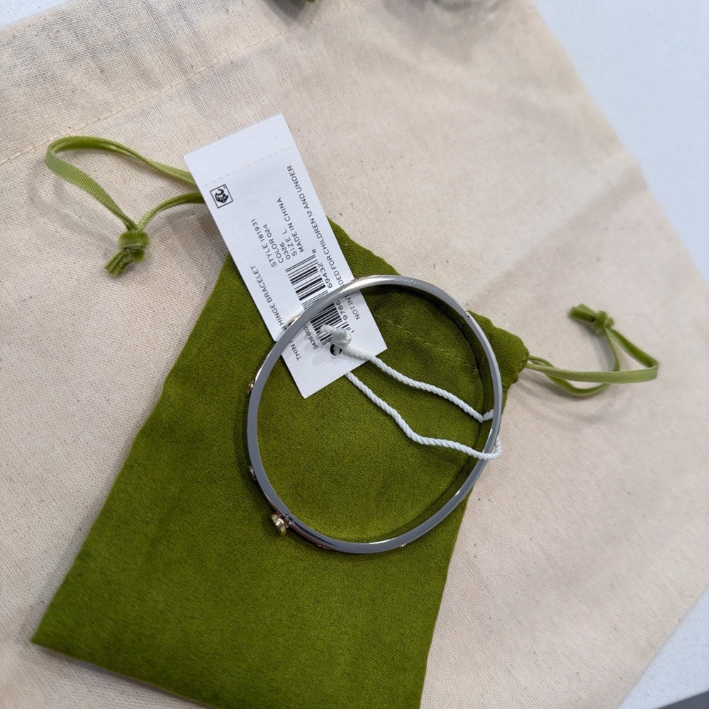 Tory Burch Silver Bangle Bracelet